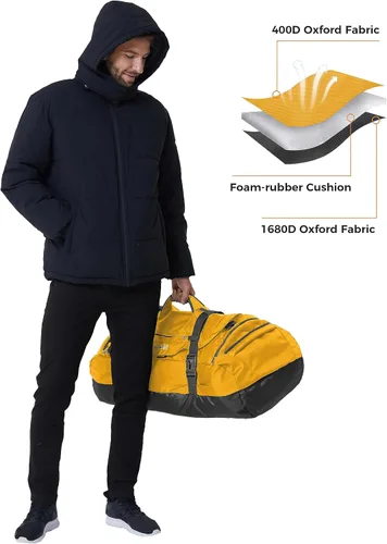 Vista 6 de Ubon Bolsa de lona grande para fines de semana con compartimentos para zapatos, mochila deportiva de 4 vías para gimnasio con correas acolchadas