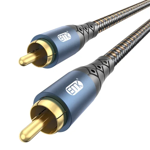 Vista 16 de EMK Cable de extensión RCA Splitter 2 macho a hembra, doble blindaje chapado en oro, de nailon trenzado, divisor RCA de 1 hembra a 2 macho