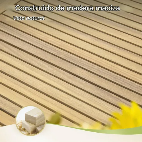 Vista 2 de MIXPATIO - Juego de comedor de madera de acacia para 6 con mesa extensible y 6 sillas