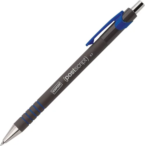 Vista 3 de STAPLES Bolígrafos retráctiles, punta fina, tinta azul, paquete de 36 – Bolígrafos de escritura fiables posdata para uso en oficina y administración