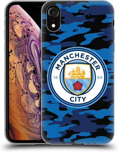 Vista 10 de Head Case Designs Funda de gel con licencia oficial del Manchester City Man City FC Blue Moon Badge Camou [protección de grado militar] compatible
