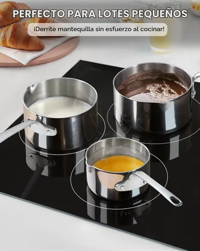 Vista 6 de Cooks Standard Juego de calentador de mantequilla revestido de varias capas, pequeña sartén de acero inoxidable, mini mantequilla y chocolate