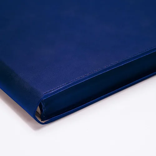 Vista 5 de Carpeta de archivo A4 de cuero de la PU, soporte para documentos, sobre de archivo, chaqueta de archivo de proyecto con cierre de lazo de cuerda Azul