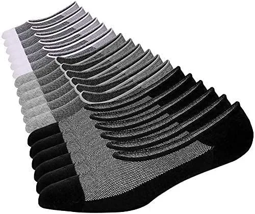Vista 7 de ADFOLF Paquete de 9 calcetines invisibles para hombre, casuales, de corte bajo, finos, antideslizantes, forros para barco