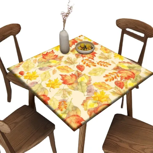 Vista 19 de Mantel redondo ajustable con borde elástico floral azul, mantel con borde elástico de estilo floral pastoral, almohadilla de mesa de poliéster