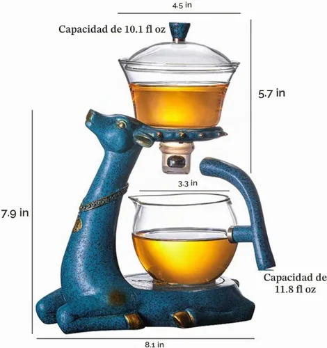 Vista 6 de RORA Juego de tetera de vidrio semiautomática giratoria con infusor Lazy Kungfu Juego de tetera (tetera de cierto)