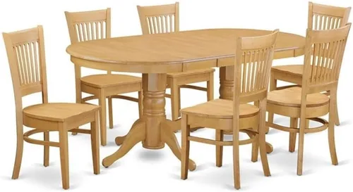 Vista 14 de East West Furniture VANC5-ESP-C - Juego de mesa de comedor de 5 piezas para 4 personas, incluye una mesa de cocina ovalada con hojas de mariposa y 4