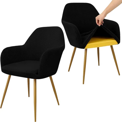 Vista 18 de Yonus - Juego de fundas para sillas Parsons de comedor, fundas de sillón extraíbles para silla de estar, solo funda, sin silla (1, beige)
