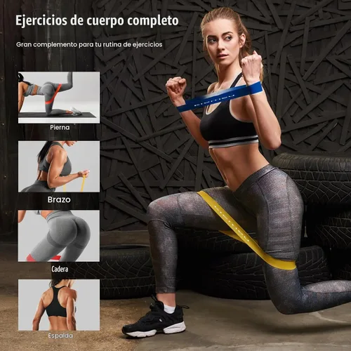 Vista 6 de Bandas de resistencia de látex mini bucle para entrenar piernas, versión