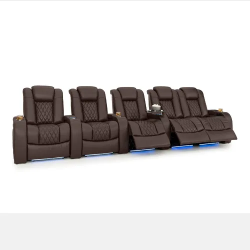 Vista 168 de Seatcraft Asiento de cine en casa Diamante Marrón Reclinable Individual