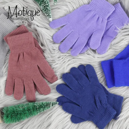 Vista 3 de Motique accesorios Magic guantes de punto para mujer colores sólidos