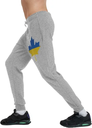 Vista 8 de Ukraine Flag Canada Maple Leaf Men's Casual Yoga Sweatpants Workout Athletic Elastic Waist Pants Outdoor Jogger Pants Black