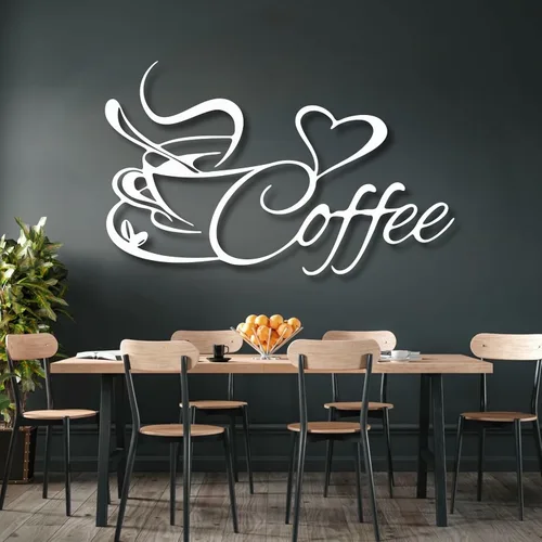 Vista 5 de Oxzcimty Arte de pared de taza de café de metal, decoración de pared de café, arte de pared de metal para cafeterías, cocina, comedor, bar, sala