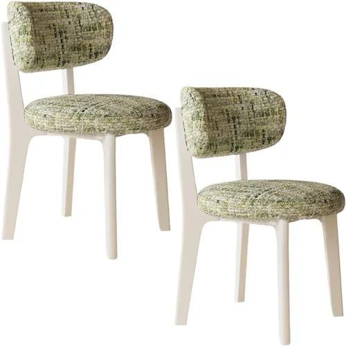 Vista 12 de YVYKFZD Solid Wood Dining Chairs, Armless Dining Room Chair Set, Upholstered Kitchen Chairs, Living Room Chair with Removable Fabric Seat Cushion