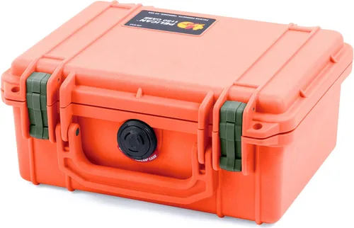 Vista 3 de Pelican 1150 - Funda color naranja con pestillos verdes OD, espuma para recoger y arrancar con espuma de tapa convoluta