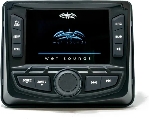Vista 2 de Wet Sounds Ultimate Golf Cart Audio Bundle, Radio, 4-RGB Silver Grill 6.5" Altavoces, 10" Powered Sub, Kit de cableado