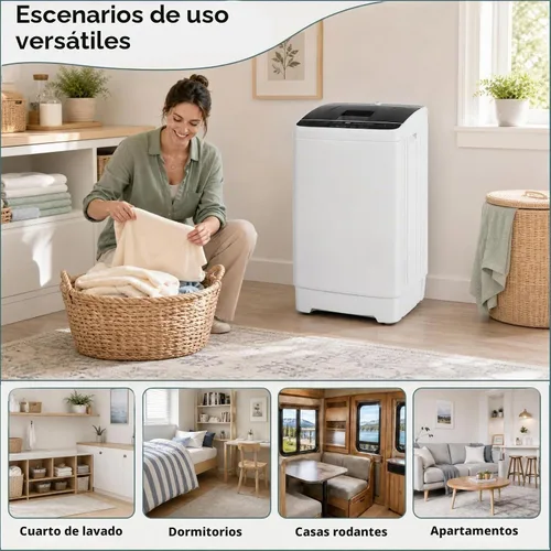 Vista 5 de COSTWAY Lavadora portátil de 7.7 libras, completamente automática con bomba Gris