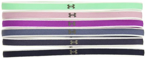 Vista 2 de Under Armour Mini diademas para niñas paquete de 6 410 azul marino medianoche acero templado peltre metálico talla única