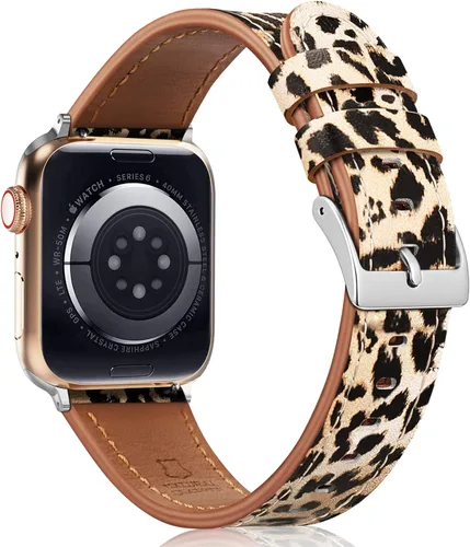 Vista 7 de FINTIE Correas compatibles con Apple Watch, correa de repuesto de cuero genuino para iWatch