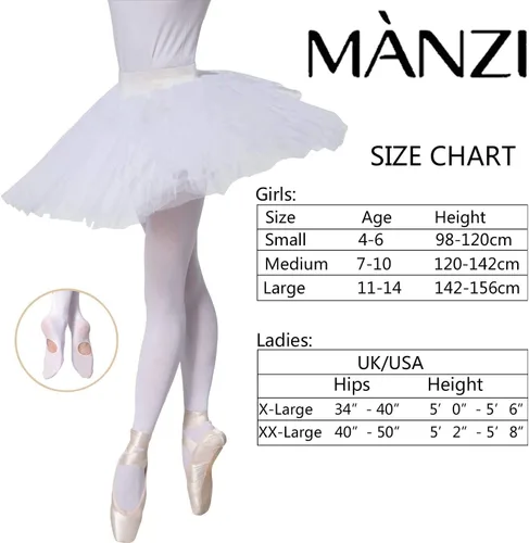 Vista 2 de MANZI 1-3 pares de mallas de ballet de transición convertibles para mujer y niña, 40D