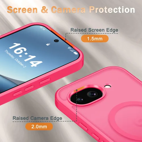 Vista 1686 de Funda para Google Pixel 10 Pro XL, cubierta magnética mate, color negro Fit for MagSafe, Screen Protector included, Shockproof Military Grade
