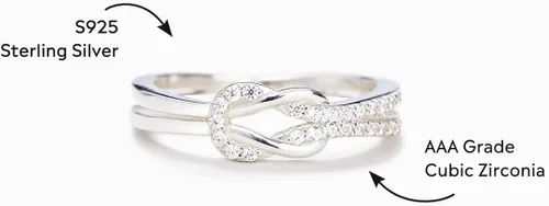 Vista 4 de The Love Between Mother and Daughter is Forever Mother Daughter Ring, Story Jewellery Mother Daughter Square Knot Ring for Women, Friends, Mothers