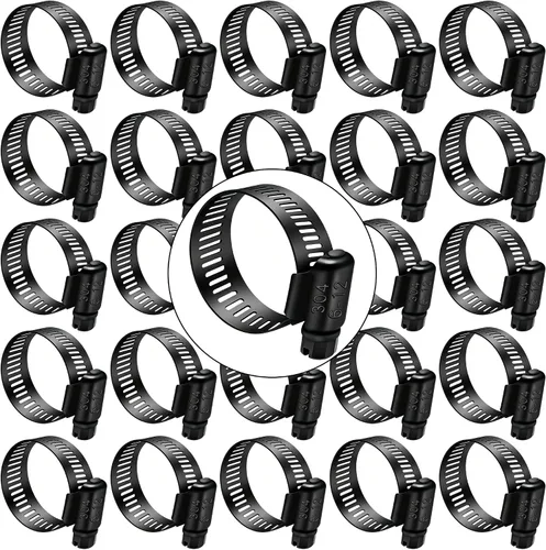Vista 9 de Dianrui - Kit de surtido de 42 abrazaderas de manguera, abrazaderas de manguera de tornillo sin fin de acero inoxidable 304 de 1/4"–1-1/8" (6-29mm)