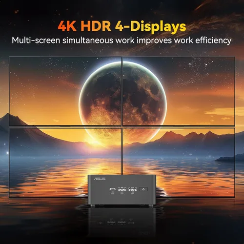 Vista 6 de ASUS NUC 14 Pro AI Mini PC, Ultra 7 155H (16C/22T, hasta 4.8GHz) Mini computadora de escritorio, 32GB DDR5 RAM, 1TB PCIe 4 SSD, GPU Intel Arc, Tipo