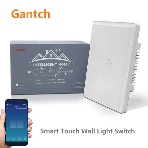 Vista 5 de Interruptor de pared táctil inteligente WiFi funciona con Alexa y Google Home requiere cable neutro, no requiere puerta de enlace. Conéctate a