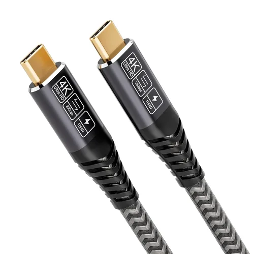 Vista 8 de Cable USB C a C 3.2 Gen 2 × 2 de 100 W/20 Gbps [6.6 pies/6.6 ft] Salida de video 4K de carga rápida compatible con Thunderbolt 3/4 para MacBook iPad