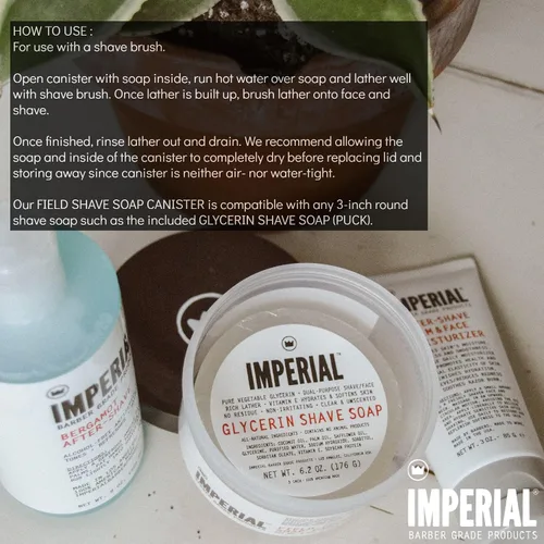 Vista 3 de Imperial Barber Bote de jabón para afeitar, 6.2 oz