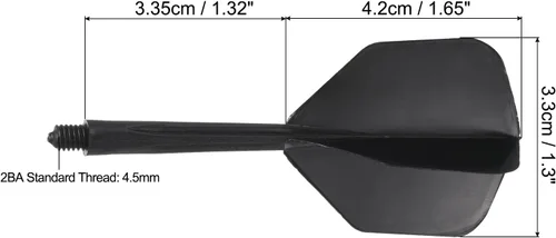Vista 2 de PATIKIL Integrated Dart Shaft & Flights, Pack Durable Plastic Dart Flight Set