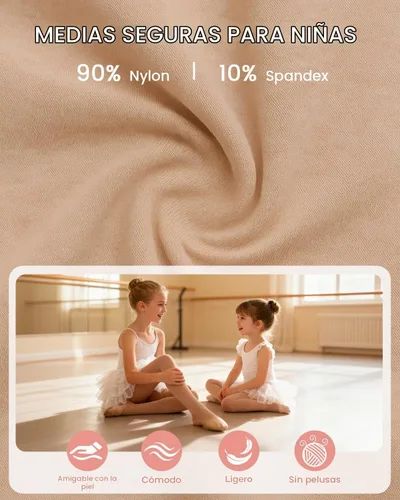 Vista 4 de Century Star Mallas de ballet para niñas pequeñas con pies opacos 00 1 paquete blanco