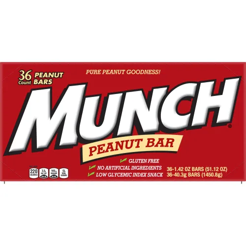 Vista 2 de Barras de maní Munch, individuales, de 1.42 onzas, 36 unidades por caja