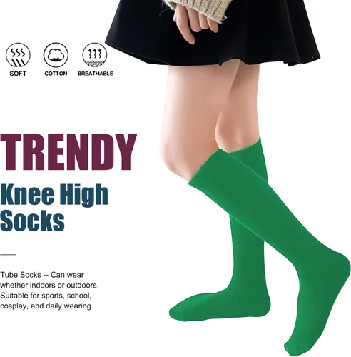 Vista 6 de UTTPLL Calcetines de algodón para niños pequeños, calcetines de béisbol hasta la rodilla, calcetines deportivos de fútbol para niños, calcetines