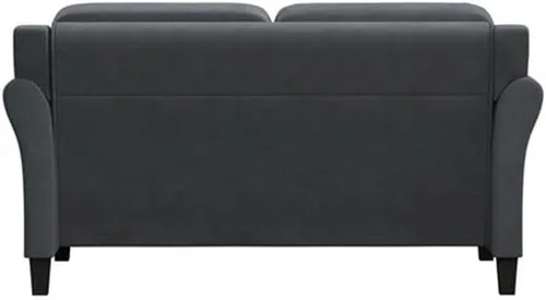 Vista 7 de Hawthorne Collections Sofá biplaza de tapicería duradera de microfibra de fácil montaje de transición en gris oscuro
