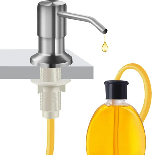 Vista 11 de Dispensador de jabón para fregadero de cocina, dispensador de jabón para fregadero de cocina con botella de 17 oz, recarga desde la parte superior