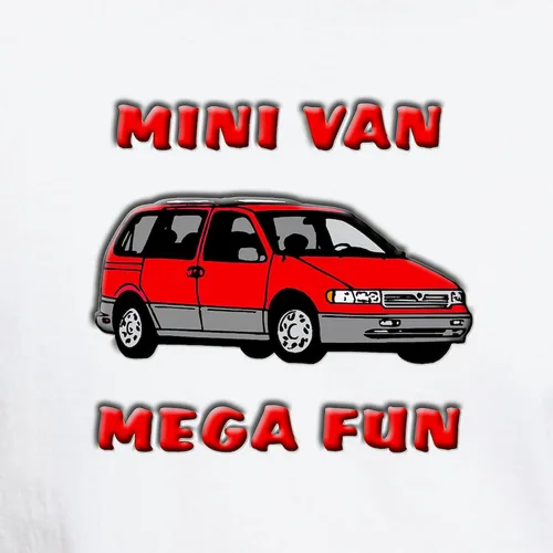 Vista 3 de CafePress Minivan Mega Fun T Shirt Men's 100% Cotton, Classic Graphic White T-Shirt