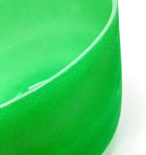 Vista 4 de TAIFENG F Note Heart Chakra - Cuenco de cristal esmerilado de cuarzo de color verde de 8 pulgadas