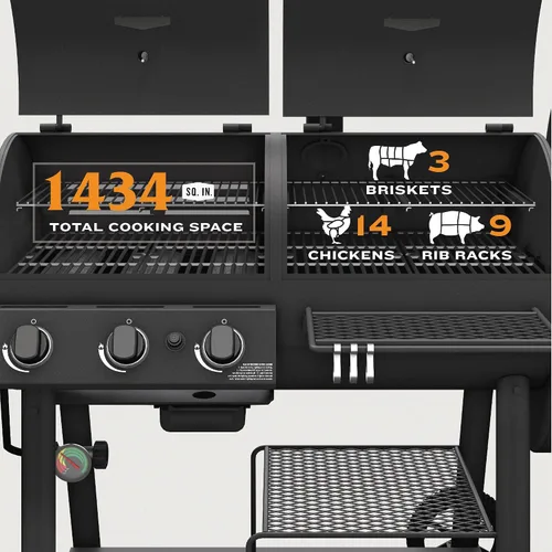 Vista 3 de Oklahoma Joe's Canyon Combo DLX 24203005 - Ahumador y parrilla a gas propano