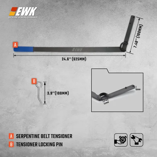 Vista 2 de Herramienta de correa serpentina EWK para BMW y MINI Cooper R52 R53, W11 con motor sobrealimentado