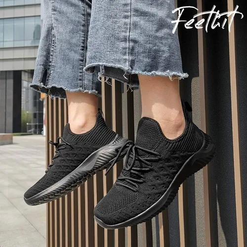 Vista 6 de Feethit - Tenis para mujer, estilo fácil de poner, antideslizantes, transpirables, ligeros ideales para caminar, correr y gimnasio