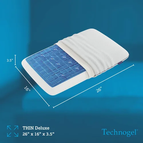 Vista 3 de Technogel Almohada de gel refrescante de lujo, tecnología de enfriamiento patentada, espuma viscoelástica inodora, soporte ergonómico transpirable