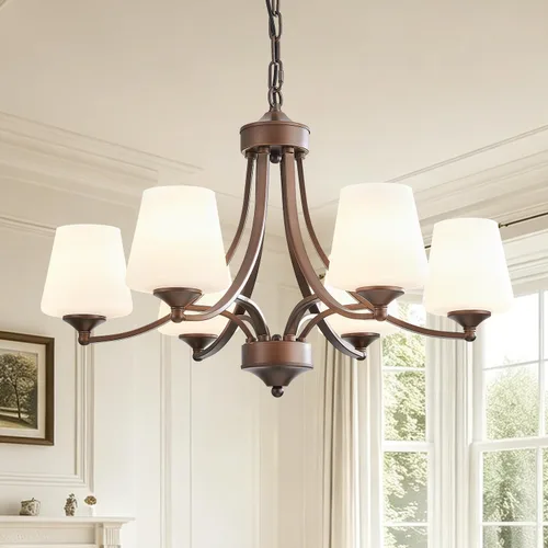 Vista 17 de Lámpara de comedor de níquel cepillado, moderna lámpara plateada con vidrio esmerilado, 3 luces de metal para isla de cocina, lámparas colgantes E26