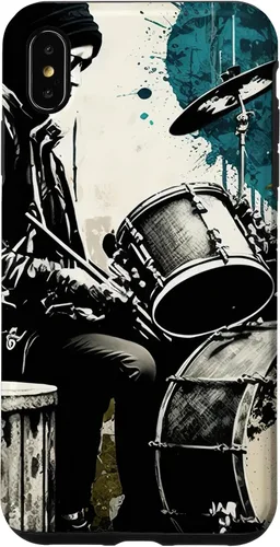 Vista 11 de Black White Drummer Music Lover Drumming Drummer Graphic Case for iPhone 17