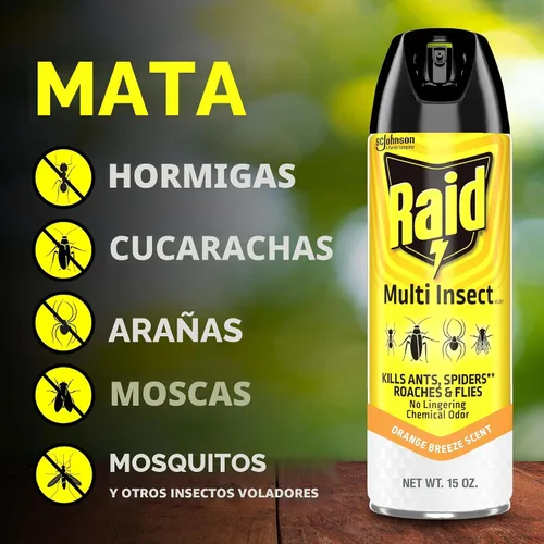 Vista 2 de Raid Asesino de insectos múltiples, brisa de naranja, 15 onzas (paquete de 2)