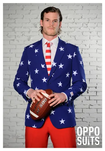 Vista 3 de Traje de rayas y estrellas de Opposuits para hombre Multicolor