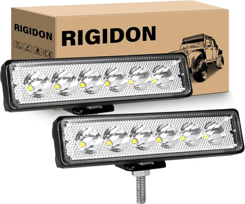 Vista 8 de RIGIDON 4 luces antiniebla LED de 18 W, mini spot LED luz de trabajo de una sola fila conducción todoterreno para camioneta ATV UTV 4X4WD carretilla