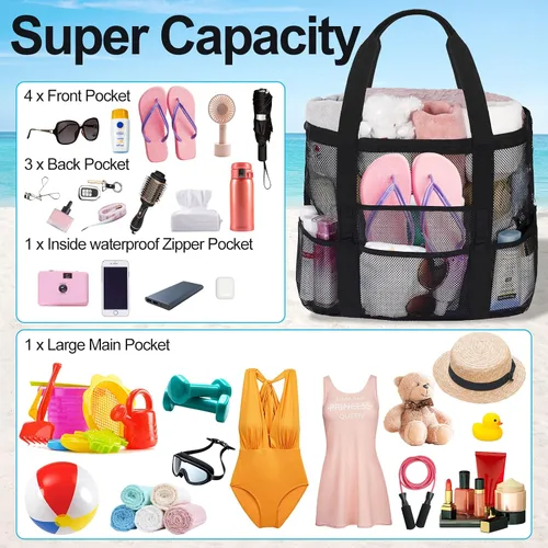 Vista 3 de Bolsas de playa de malla para mujer - Plus bolsa impermeable a prueba de arena