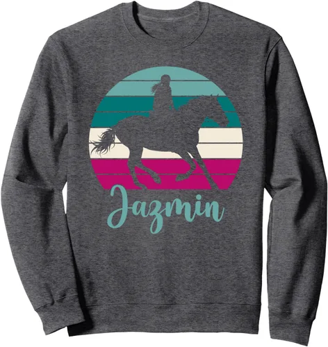 Vista 3 de Jazmin Name Gift - Equestrian Shirt Jazmin Horse Girl Sweatshirt Negro